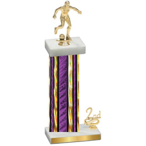 Accented Single Purple Glacier Second Place Soccer Trophy
