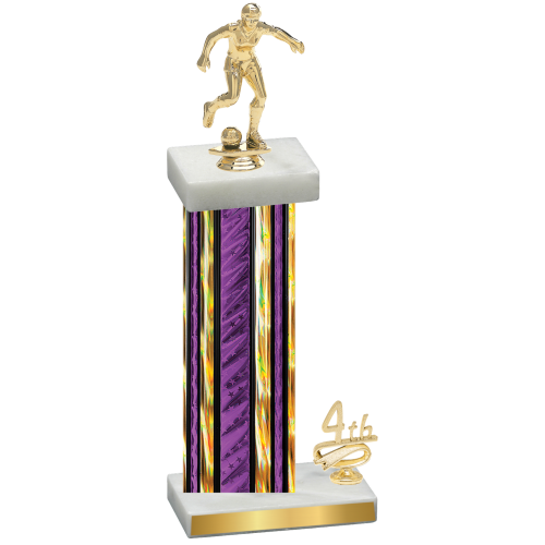 Accented Single Purple Glacier Fourth Place Soccer Trophy