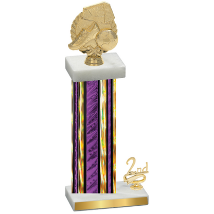 Accented Single Purple Glacier Second Place Soccer Trophy