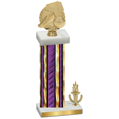 Accented Single Purple Glacier Victory Soccer Trophy