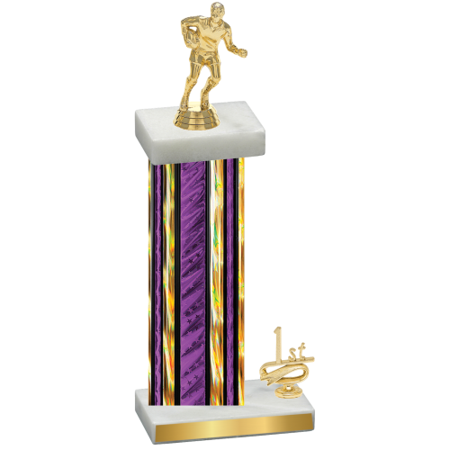 Accented Single Purple Glacier First Place Rugby Trophy