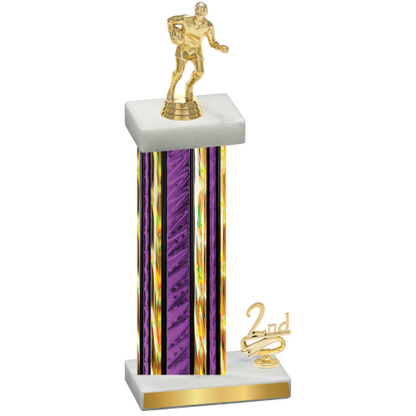 Accented Single Purple Glacier Second Place Rugby Trophy