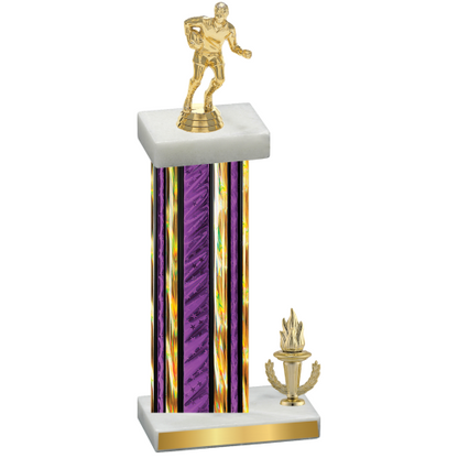 Accented Single Purple Glacier Victory Rugby Trophy