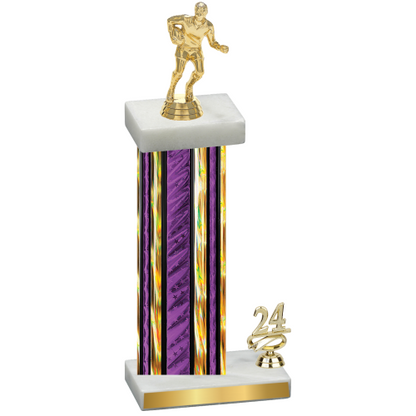 Accented Single Purple Glacier Year Rugby Trophy