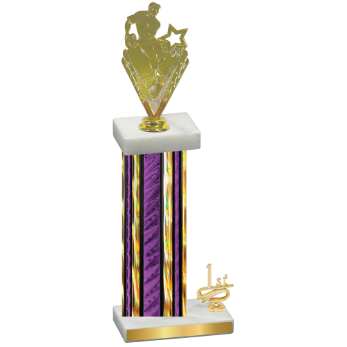 Accented Single Purple Glacier First Place Rugby Trophy