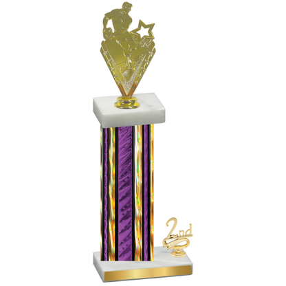 Accented Single Purple Glacier Second Place Rugby Trophy