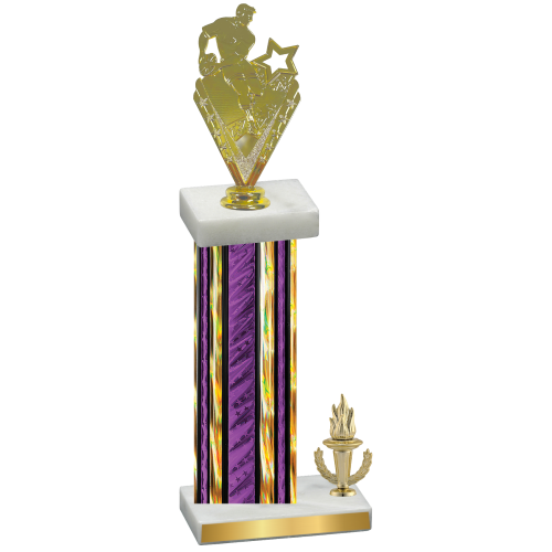 Accented Single Purple Glacier Victory Rugby Trophy