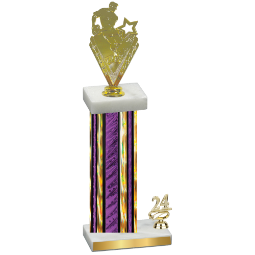 Accented Single Purple Glacier Year Rugby Trophy