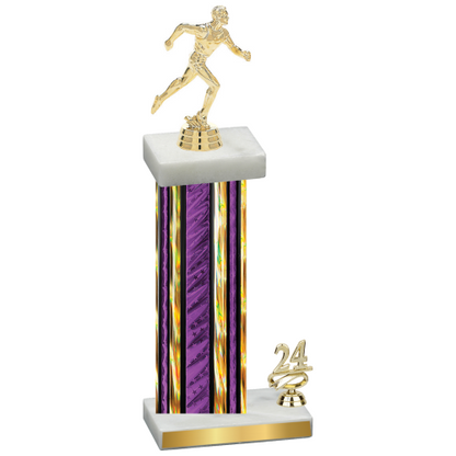 Accented Single Purple Glacier Year Running Trophy