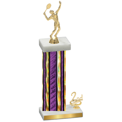 Accented Single Purple Glacier Second Place Tennis Trophy