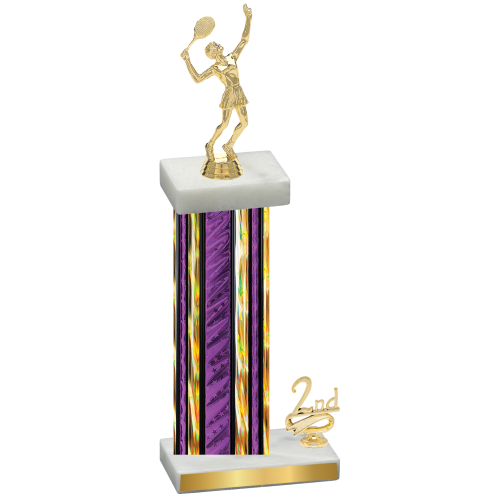 Accented Single Purple Glacier Second Place Tennis Trophy