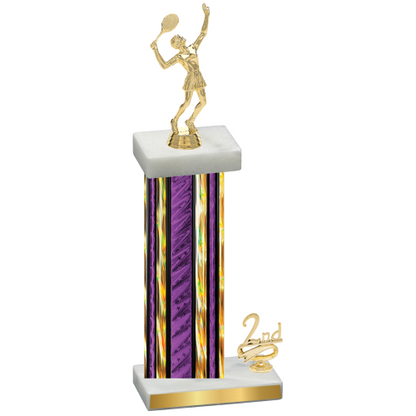 Accented Single Purple Glacier Second Place Tennis Trophy