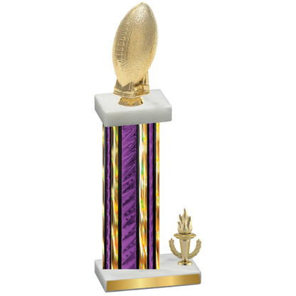 Accented Single Purple Glacier Victory Football Trophy