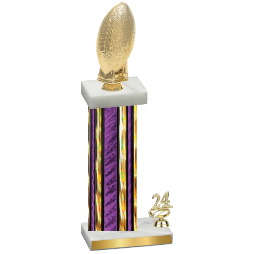 Accented Single Purple Glacier Year Football Trophy