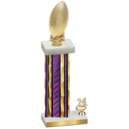 Accented Single Purple Glacier Year Football Trophy