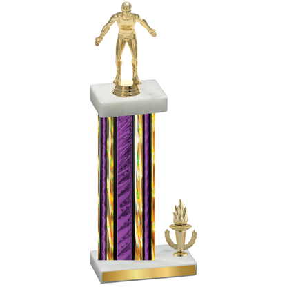 Accented Single Purple Glacier Victory Wrestling Trophy