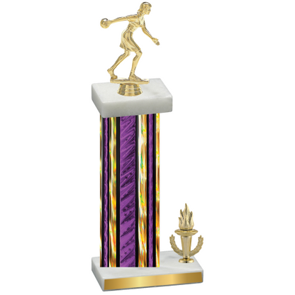 Accented Single Purple Glacier Victory Bowling Trophy