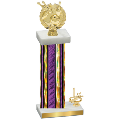 Accented Single Purple Glacier First Place Bowling Trophy