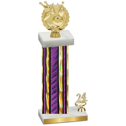 Accented Single Purple Glacier Year Bowling Trophy