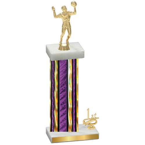 Accented Single Purple Glacier First Place Volleyball Trophy