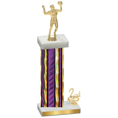 Accented Single Purple Glacier Second Place Volleyball Trophy