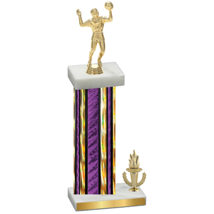 Accented Single Purple Glacier Victory Volleyball Trophy