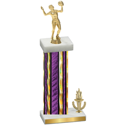 Accented Single Purple Glacier Victory Volleyball Trophy