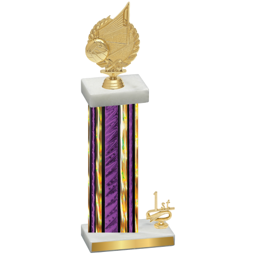 Accented Single Purple Glacier First Place Volleyball Trophy