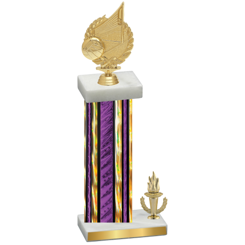 Accented Single Purple Glacier Victory Volleyball Trophy