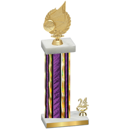 Accented Single Purple Glacier Year Volleyball Trophy