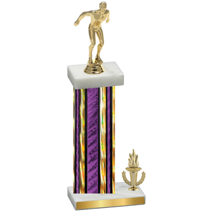 Accented Single Purple Glacier Victory Swimming Trophy