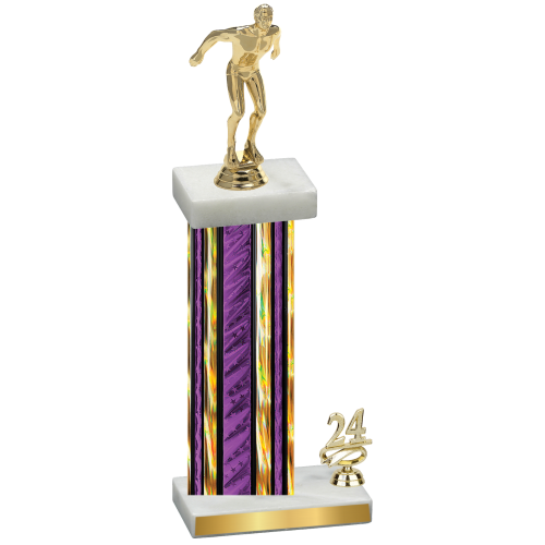 Accented Single Purple Glacier Year Swimming Trophy