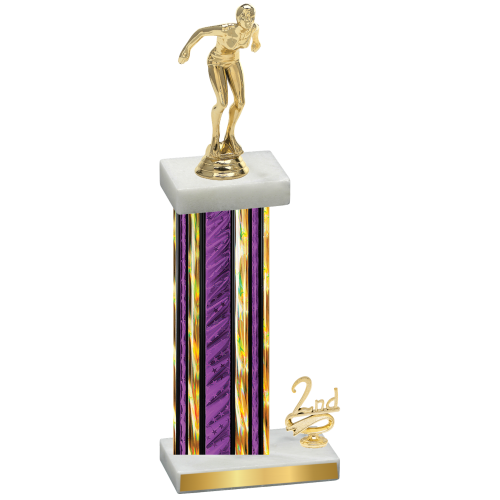 Accented Single Purple Glacier Second Place Tennis Trophy