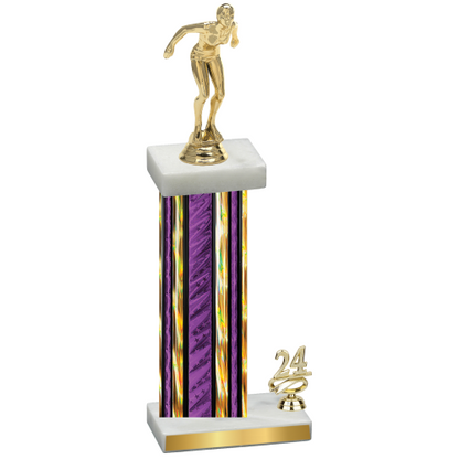 Accented Single Purple Glacier Year Tennis Trophy