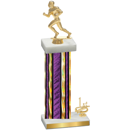 Accented Single Purple Glacier First Place Football Trophy