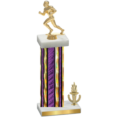 Accented Single Purple Glacier Victory Football Trophy