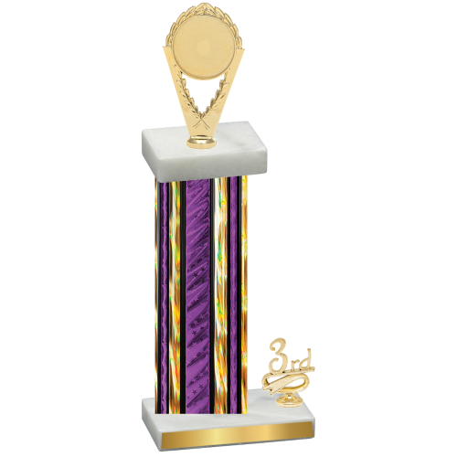 Accented Single Purple Glacier Third Place Insert Trophy