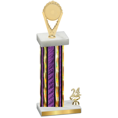 Accented Single Purple Glacier Year Insert Trophy