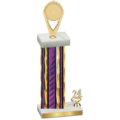 Accented Single Purple Glacier Year Insert Trophy