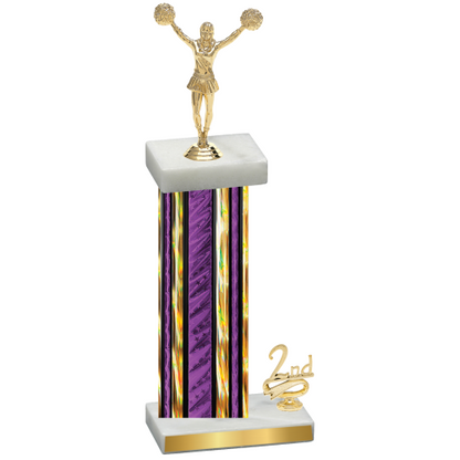 Accented Single Purple Glacier Second Place Cheerleading Trophy