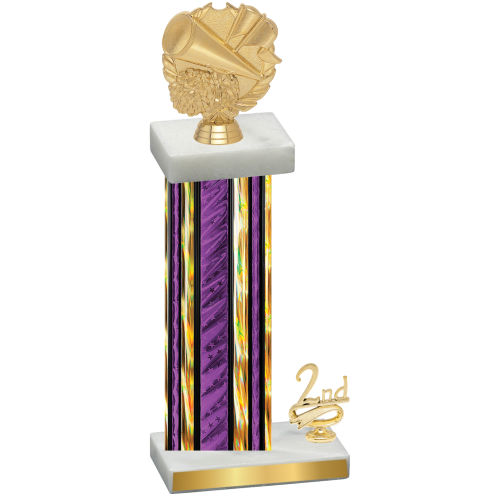 Accented Single Purple Glacier Second Place Cheerleading Trophy