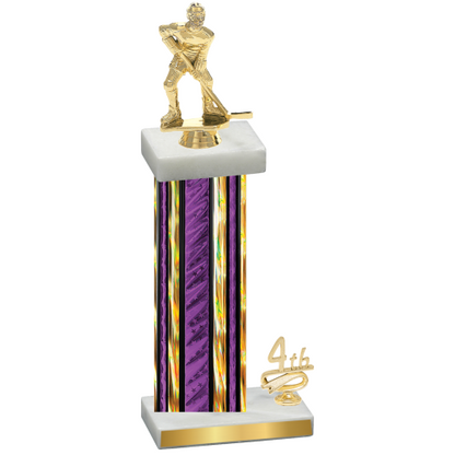 Accented Single Purple Glacier Fourth Place Hockey Trophy