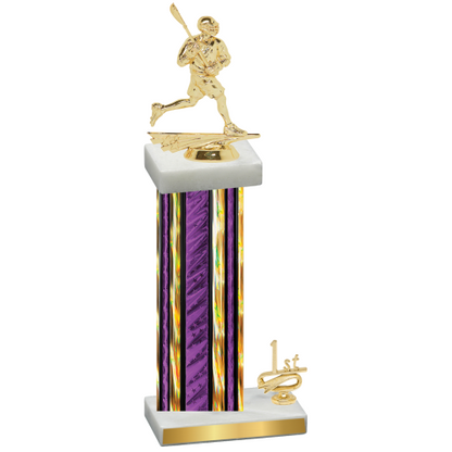 Accented Single Purple Glacier First Place Lacrosse Trophy