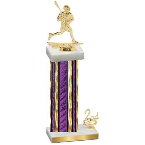 Accented Single Purple Glacier Second Place Lacrosse Trophy