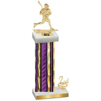Accented Single Purple Glacier Second Place Lacrosse Trophy