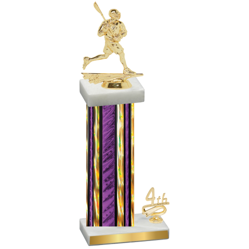 Accented Single Purple Glacier Fourth Place Lacrosse Trophy