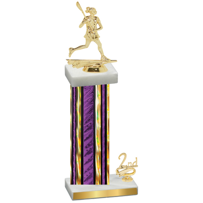 Accented Single Purple Glacier Second Place Lacrosse Trophy