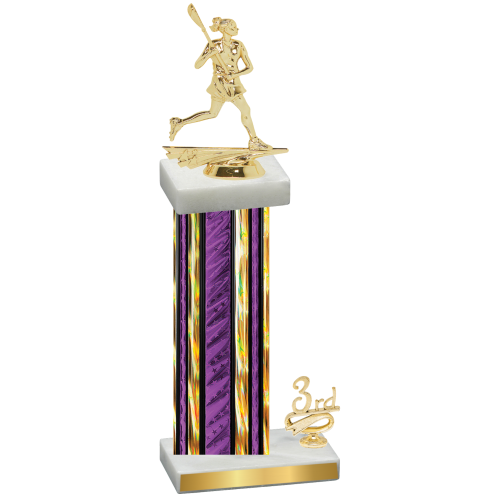 Accented Single Purple Glacier Third Place Lacrosse Trophy