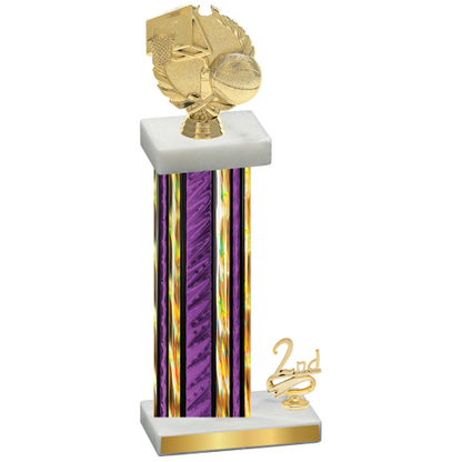 Accented Single Purple Glacier Second Place Basketball Trophy