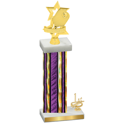 Accented Single Purple Glacier First Place Pickleball Trophy
